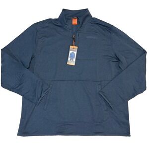 Merrell Men's XXL Blue Quarter Zip Moisture Wicking Fleece Sweatshirt NWT